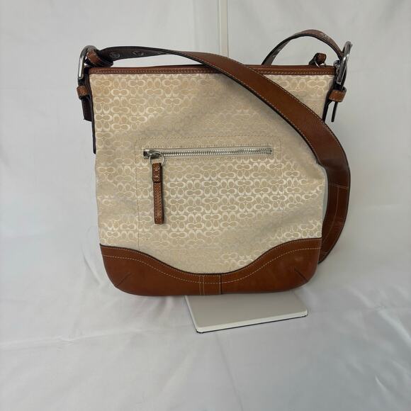 Coach Signature Demi Khaki Brown Leather Crossbody Shoulder Bag Crossbody F10944 - Picture 2 of 11